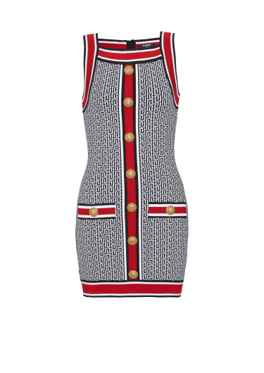 Short monogrammed knit dress