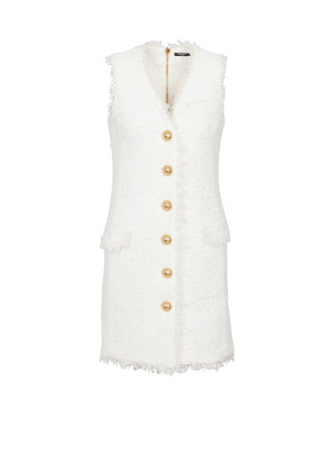 Sleeveless tweed dress