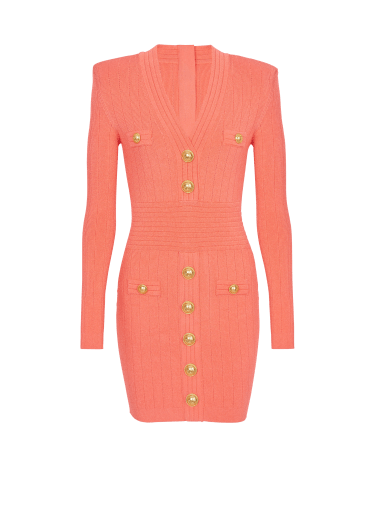 Fine knit dress with buttons