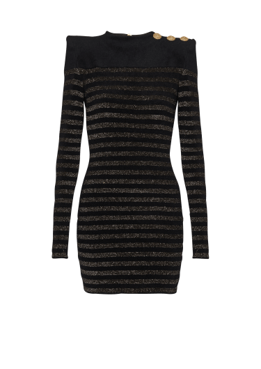 Striped lurex jersey dress