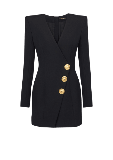 Wrap dress with decorative buttons