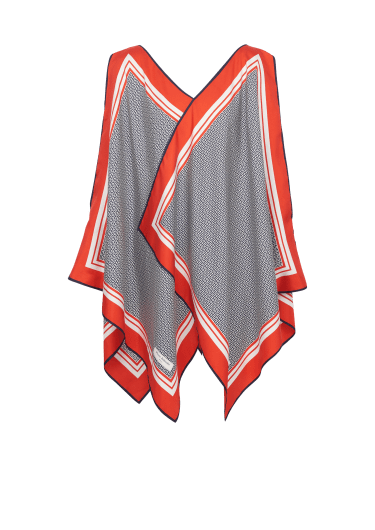 Asymmetric monogrammed scarf dress