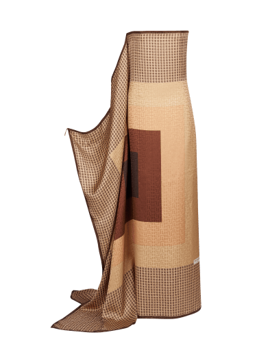 Long monogrammed scarf dress