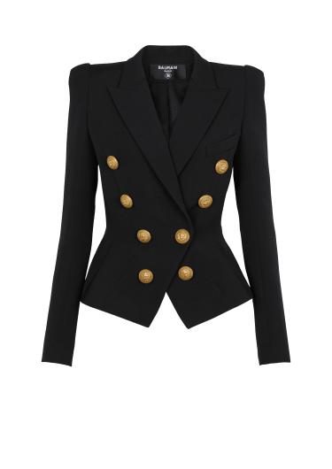 8-button cinched-waist jacket