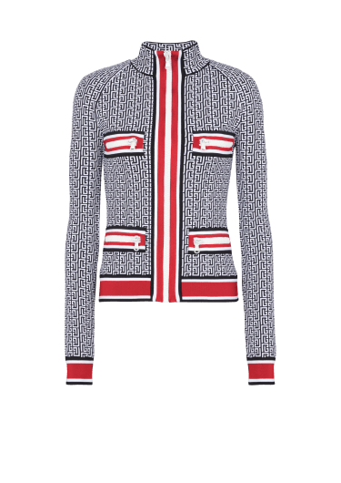 Monogrammed knit jacket