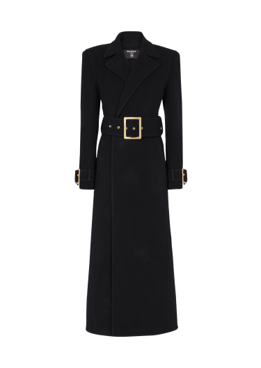 Long coat with belt