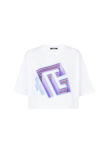 Kurzes T-shirt mit Neon-Print