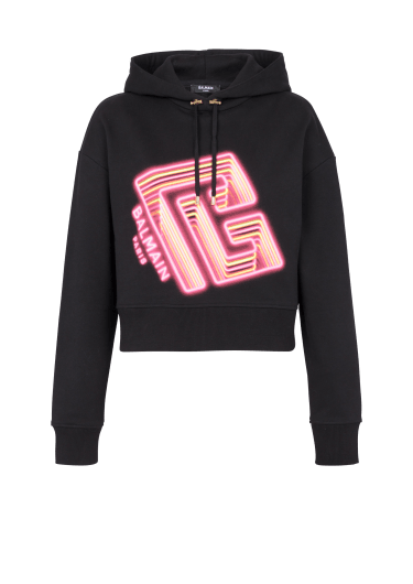 Kurzes Sweatshirt mit Neon-Print
