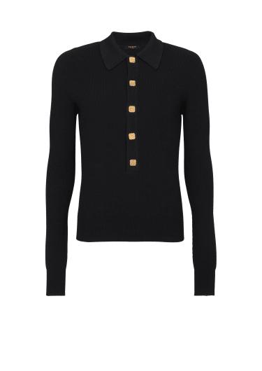 Wool PB buttoned polo shirt
