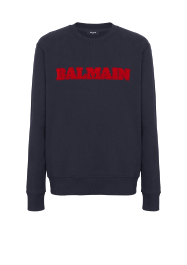 Balmain Rétro 플록 장식 스웨트셔츠