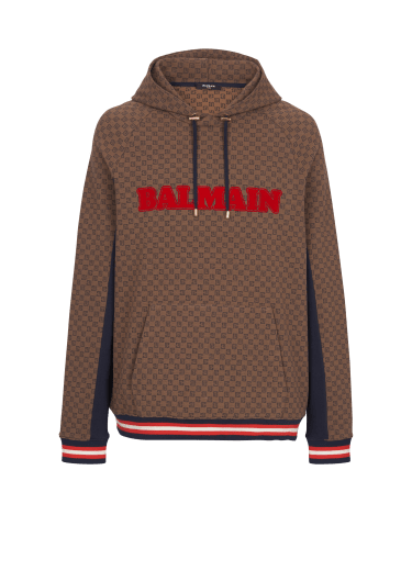 Men's Mini Monogram Jacquard Hoodie by Balmain