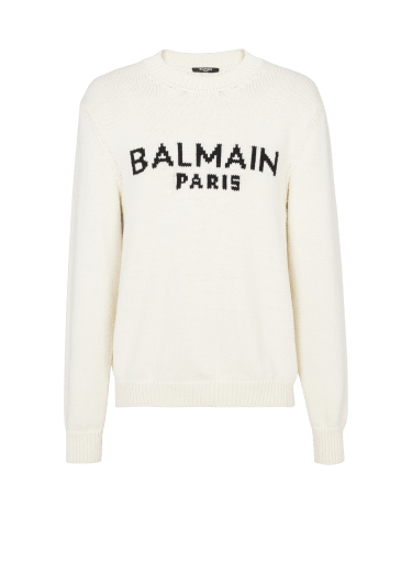 Jersey de punto merino con logotipo de Balmain
