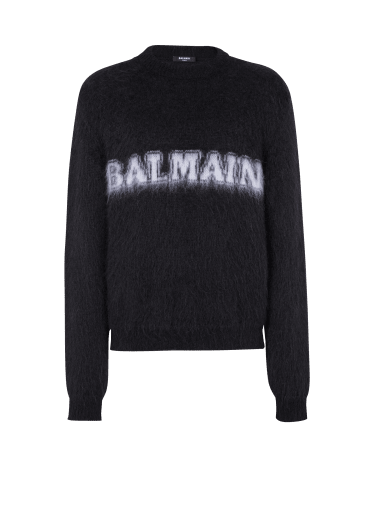 Balmain Blue/red wool crew-neck sweater
