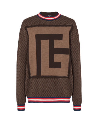 Knit jumper with mini monogram