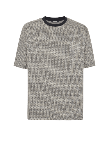 자카드 소재의 미니 모노그램 티셔츠