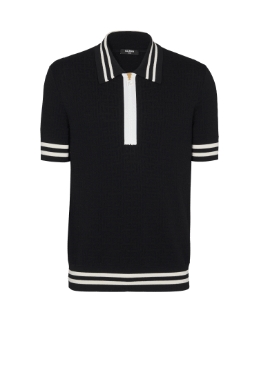 Balmain - Men - Monogrammed Stretch-cotton Polo Shirt Brown - M