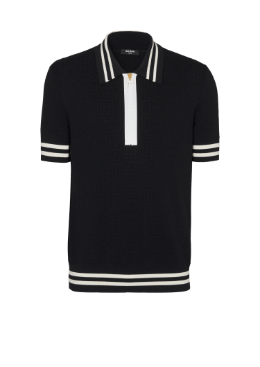 Monogrammed jacquard polo shirt