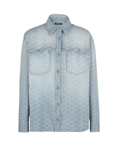 monogram-jacquard denim shirt jacket, Daily Paper