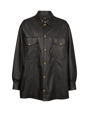 Leather overshirt