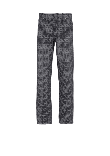 Jean en denim jacquard monogramme