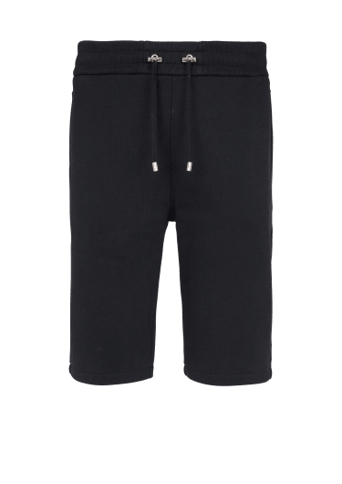 Shorts aus Baumwolle mit geflocktem „Balmain Paris“-Logo