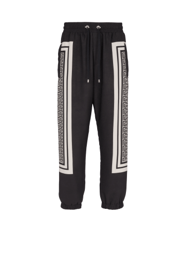 Monogrammed scarf joggers