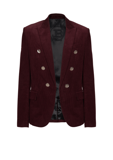 Balmain Patent Leather Monogram Jacket in Red for Men