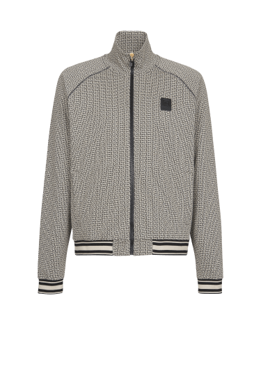 Jacke mit Reißverschluss aus Jacquard mit Mini-Monogramm