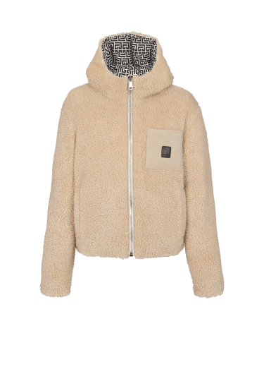 Monogrammed reversible puffer jacket