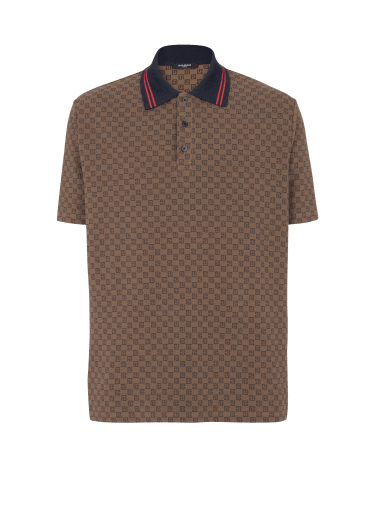 Shop Balmain Monogram-Print Button-Up Shirt