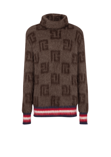 Brushed mohair jumper with monogram print