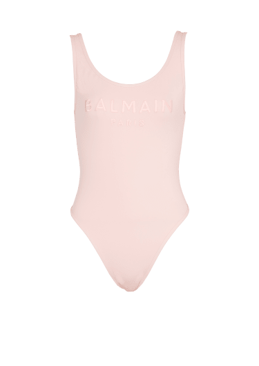 One-piece swimsuit with Balmain Paris embroidery