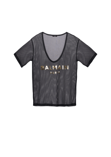Balmain Paris T-Shirt aus Mesh