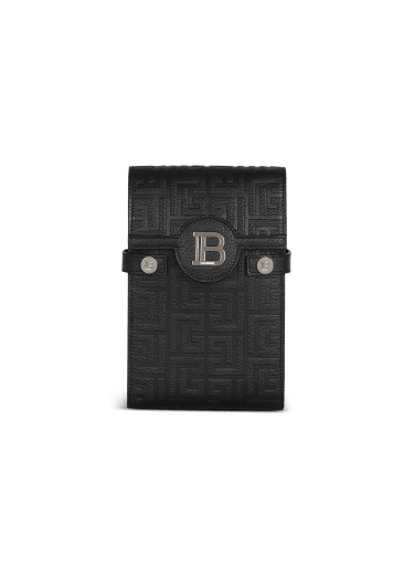 B-Buzz monogrammed canvas and leather smartphone pouch 