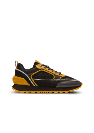 Racer nylon and leather trainers