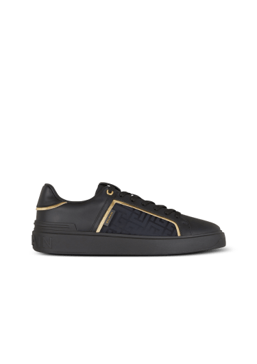 B-Court monogrammed nylon and leather sneakers