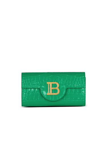 B-Buzz wallet in crocodile-print leather
