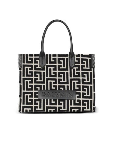 Borsa Shopper B-Army 42 in jacquard con monogramma e pelle