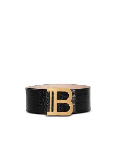 B-Belt鳄鱼纹效果皮革腰带