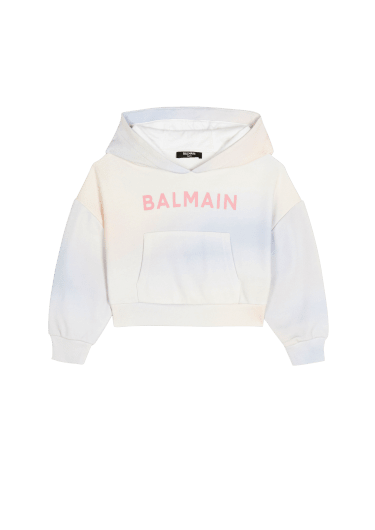 Cotton tie-dye hoodie with Balmain logo
