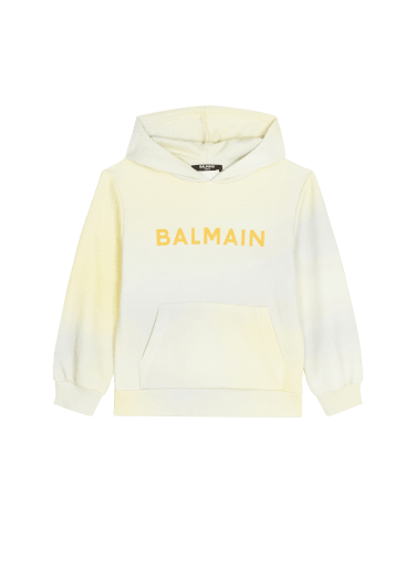 Sweat à capuche tie and dye en coton à logo Balmain