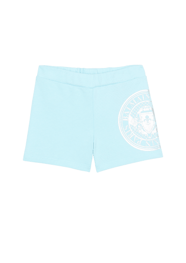 Shorts in cotone con logo Balmain