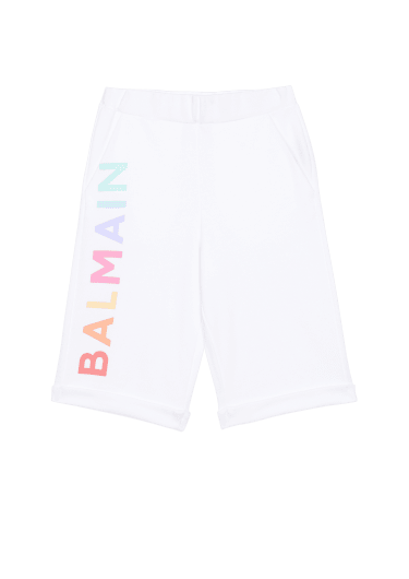 Shorts in cotone con logo Balmain