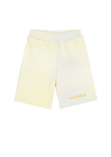 Shorts in cotone tie-dye con logo Balmain
