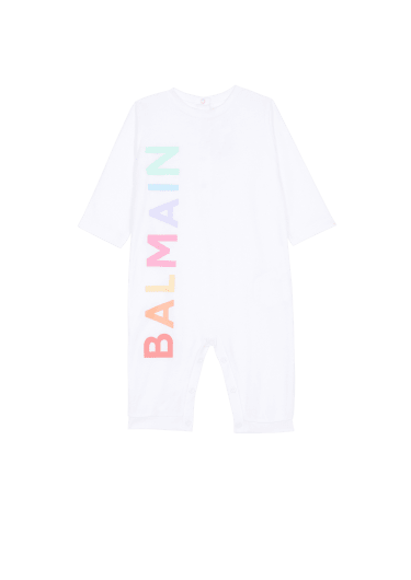 “Balmain”标识棉质婴儿连身衣