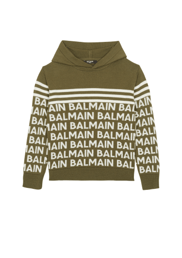 Balmain fine knit hooded sweatshirt