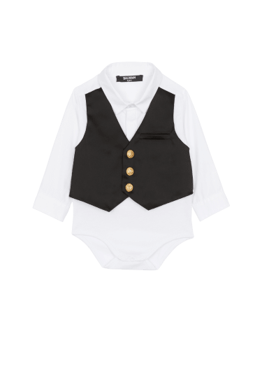 Trompe-l'oeil waistcoat bodysuit