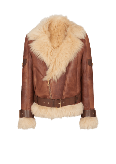 Sheepskin aviator jacket