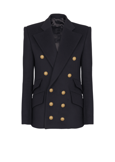 Balmain black coat hotsell