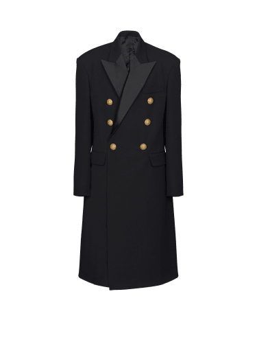 Balmain Kids double-breasted trench coat - Black